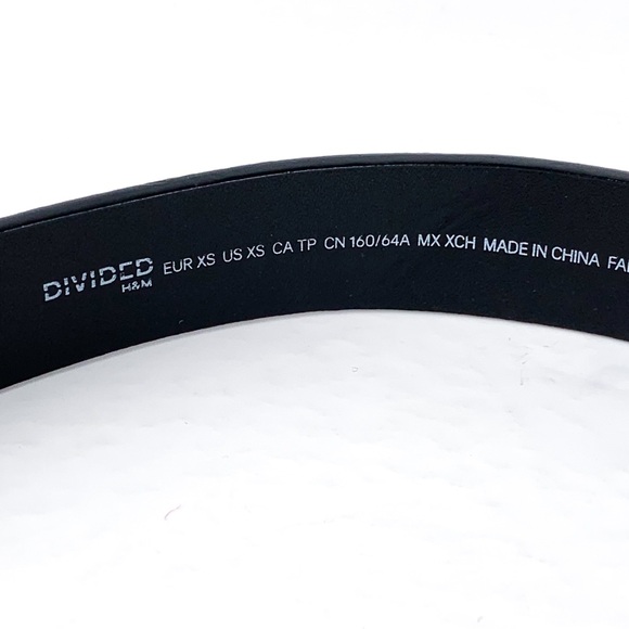 H&M Divided double buckle belt black faux leather with silver hardware size xs - Picture 5 of 9